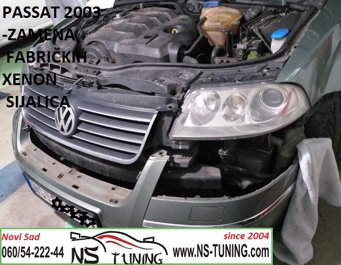 vw passat b5.5 2003 xenon farovi d2s sijalica philips zamena ugradnja poliranje novi sad tuning servis auto
